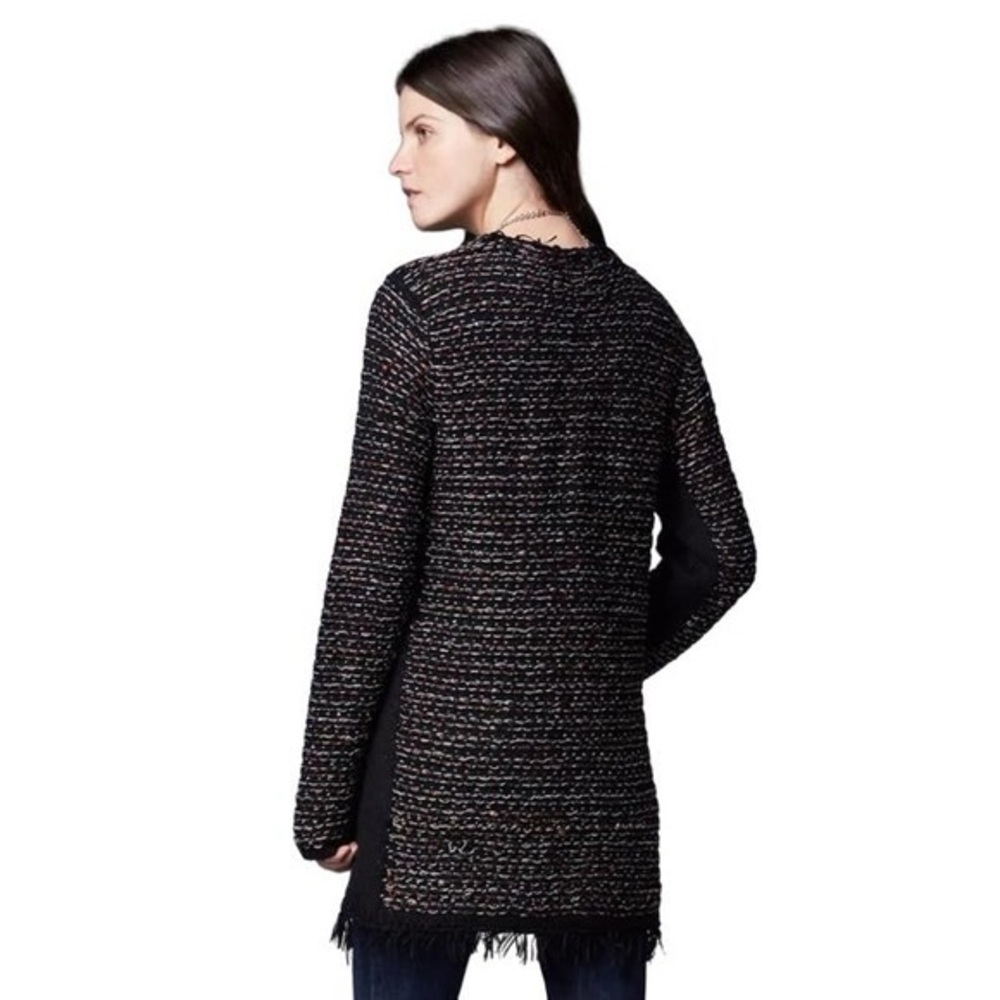 Simply Vera Vera Wang Black Shimmery Chunky Knit Open Cardigan Sweater Size L/XL - Picture 2 of 12